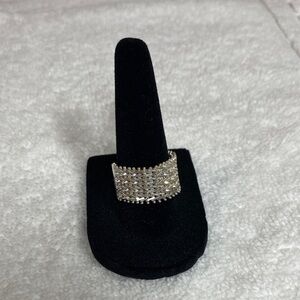 Elegant Sterling Silver Half Mesh Women's Ring
